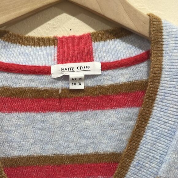 White Stuff Jamie Oversize Striped Cardigan With Pockets - UK 10 / US 6 - S/M - Picture 6 of 16
